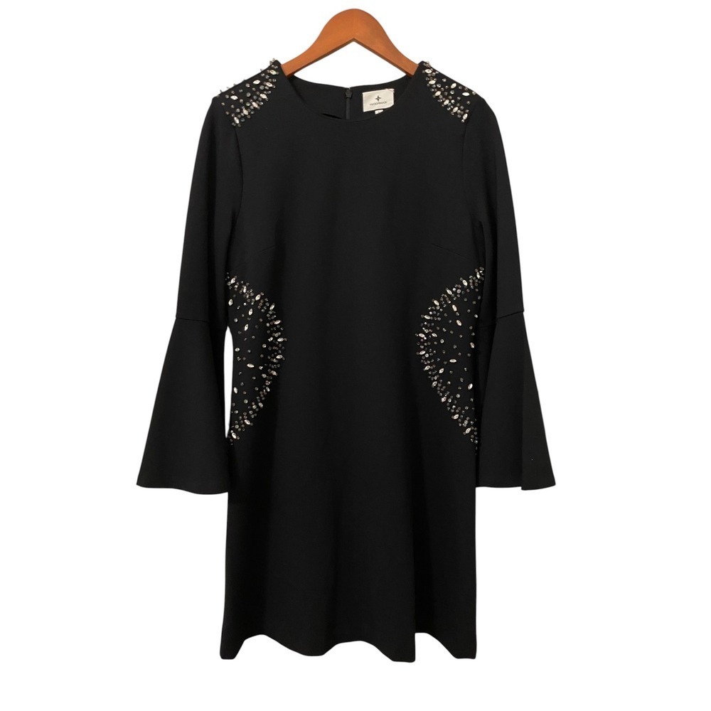 Tuckernuck Embellished Farrow Dress Large Black Rhinestone Cocktail Party Glam - Picture 9 of 16